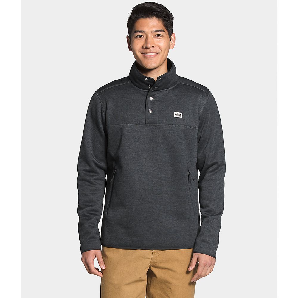 The North Face Pullover Mens Australia - The North Face Sherpa Patrol ¼ Snap Grey White (VBA-936512)